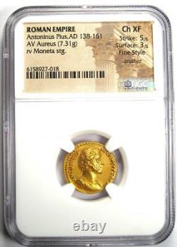 Antoninus Pius Gold AV Aureus Roman Coin 138-161 AD NGC Choice XF Fine Style