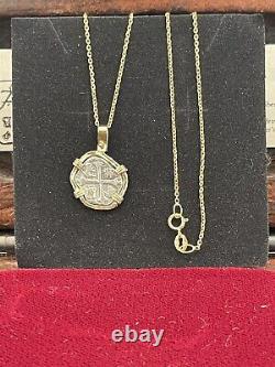 Atocha Mini Coin Pendant In 14k Gold Bezel With 14k Gold Fine Chain 20