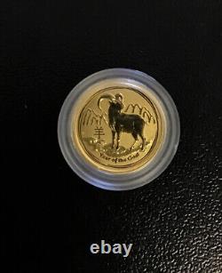 Australia 2015-P Year of the Goat 1/20th oz 9999 Fine Gold Coin Lunar Series