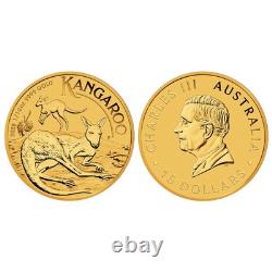 Australia 2025 $15 1/10-oz Gold Kangaroo. 9999 Fine BU Australia 2025 $15 1/10-oz Gold Kangaroo. 9999 Fine BU