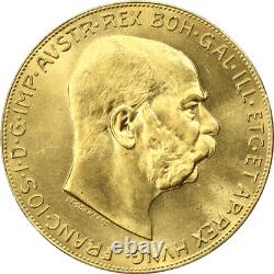 Austria 1915 Restrike 100 Coronas Gold. 900 Fine ASW 0.9802 oz Brilliant Uncirc