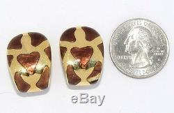 Authentic ROBERTO COIN 122.7g 18k Enamel Giraffe Pattern Bangle & Earrings Set