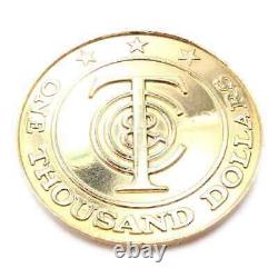 Authentic! Tiffany & Co Tiffany Money $1,000 18k Solid Yellow Gold Token Coin