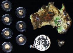 BIG 7 Australia 2022 Fine Gold Proof Coins Set, Seven Niue 2.5 Australian Dollars