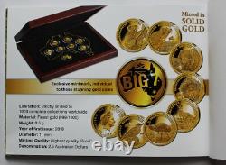 BIG 7 Australia 2022 Fine Gold Proof Coins Set, Seven Niue 2.5 Australian Dollars
