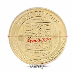 BITCOINS! Gold Plated. 999 fine copper Titan novelty Physical Bitcoin Coin