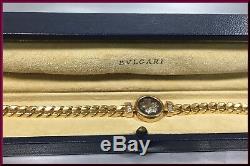 BULGARI 18K Yellow Gold & Diamond Roman Coin Link Bracelet Vintage Monete