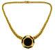 Bulgari Diamond Ruby Sapphire Yellow Gold Coin Pendant Necklace Signed 1970s