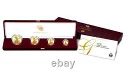 BUY2021-W Fine Gold Proof American Eagle 4-Coin Set(21EF)with1-1/2-1/4-1/10oz