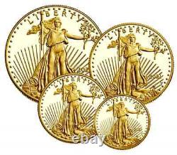 BUY2021-W Fine Gold Proof American Eagle 4-Coin Set(21EF)with1-1/2-1/4-1/10oz