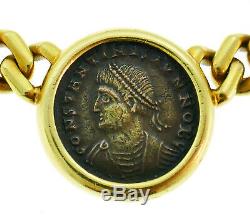 BVLGARI Monete Ancient Coin Pendant Chain NECKLACE Gold Signed 1970s Bulgari