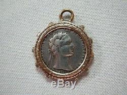 Beautiful 14k Yellow Gold Pendant With Ancient Roman Regna Ad Signata Coin