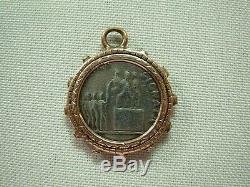 Beautiful 14k Yellow Gold Pendant With Ancient Roman Regna Ad Signata Coin