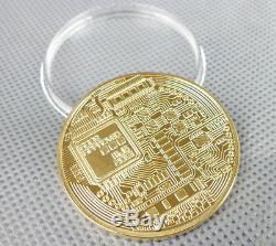 Btc New 1 Oz 24k Fine Gold Plated Btc Bitcoin Commemorative Coin-b1066