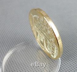 Btc New 1 Oz 24k Fine Gold Plated Btc Bitcoin Commemorative Coin-b1066