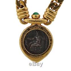 Bvlgari Bulgari Ancient Coin Alessandro Magno Dramma Emerald Gold Necklace