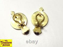 CIG Pair of 14K Gold Earrings with2 1/20 OZ-T. 999 Fine Pure Gold Panda Coins 8.7g