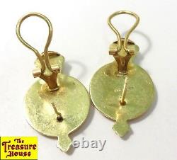 CIG Pair of 14K Gold Earrings with2 1/20 OZ-T. 999 Fine Pure Gold Panda Coins 8.7g