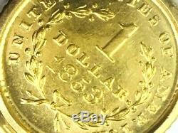 COLLECTIBLE Beautiful U. S. 1853 Liberty Head 1.00 Dollar Gold Coin 1.682gm