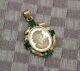 Credit Suisse 20g Fine Gold 1989 Cameron Coin Set In 18k Gold & Emerald Pendant