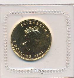 Canada, 1/15 Oz Fine Gold, Gold Maple Leaf, 1994, $2, Pure Gold Coin