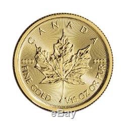 Canada Gold Maple Leaf 1/10 oz $5 BU. 9999 Fine Random Date