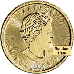 Canada Gold Maple Leaf 1/2 oz $20 BU. 9999 Fine Random Date
