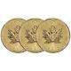 Canada Gold Maple Leaf 1 Oz $50.9999 Fine Random Year Three (3) Coins