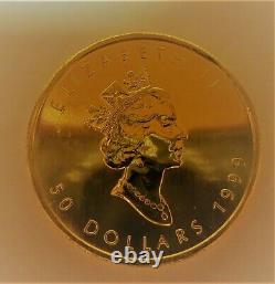 Canadian Maple Leaf Gold Coin 1999 1oz. 9999 Fine Gold