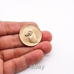 Cartier 1970 Head Or Tail Horse Coin In Solid 14Kt Yellow Gold