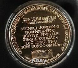 Chicago Bulls Highland Mint Coin 999 Fine Silver Gold Ruby B2B NBA Champs 1997