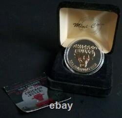 Chicago Bulls Highland Mint Coin 999 Fine Silver Gold Ruby NBA Champs 1997 1479