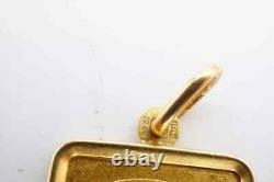 Chimel 5g Fine Gold Bar 999.9 In 14k Bezel Pendant