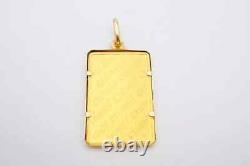 Chimel 5g Fine Gold Bar 999.9 In 14k Bezel Pendant