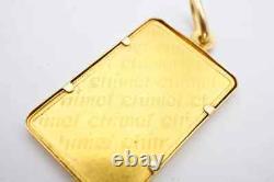 Chimel 5g Fine Gold Bar 999.9 In 14k Bezel Pendant