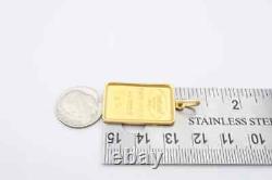 Chimel 5g Fine Gold Bar 999.9 In 14k Bezel Pendant