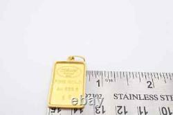 Chimel 5g Fine Gold Bar 999.9 In 14k Bezel Pendant