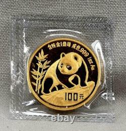 China 1990 100 Yuan 1 Ounce Panda. 999 Fine GOLD Coin! Mint Sealed