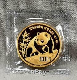 China 1990 100 Yuan 1 Ounce Panda. 999 Fine GOLD Coin! Mint Sealed