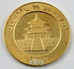 China 2002 5 Yuan Gold 1/20 Oz. 999 Fine Panda Bu Unsealed. See Pictures