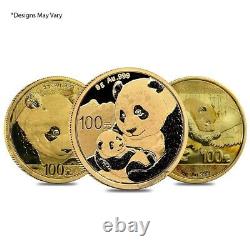 Chinese 8 gram Gold Panda. 999 Fine (Random Year, Abrasions)