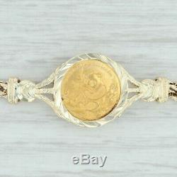 Chinese Pandora Coin Bracelet 14k & 999 Fine Gold 7 Aunthentic 1991 5 Yuan