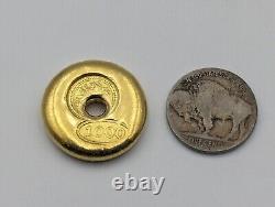 Chinese Tael Doughnut 1.2 Oz. Gold Coin. 999 Fine