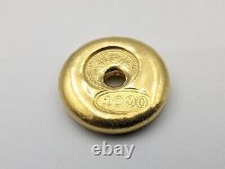 Chinese Tael Doughnut 1.2 Oz. Gold Coin. 999 Fine