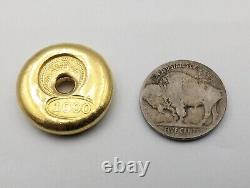 Chinese Tael Doughnut 1.2 Oz. Gold Coin. 999 Fine