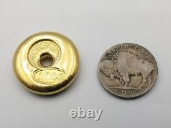 Chinese Tael Doughnut 1.2 Oz. Gold Coin. 999 Fine