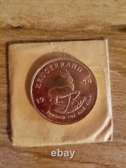 Coin 1978 Krugerrand 1978 South African 1oz Fine Gold Krugerrand Bullion Coin