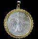 Coin Pendant 2018 1 Oz Fine American Silver Eagle Dollar Gold Filled Rope Bezel