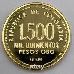 Colombia Gold 1973 1500 Pesos Museum of Gold Bogota 90% Fine Gold. 5527 Ozt