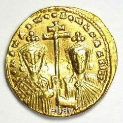 Constantine VII with Romanus II AV Solidus Gold Coin 913-959 AD VF (Very Fine)
